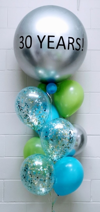 Blue & Green & Silver Simplicity Bouquet With Custom Print