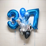 Blue & Grey Ombre Balloon Pick An Age Bouquet Set