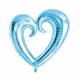 Blue Hollow Heart Balloon Love
