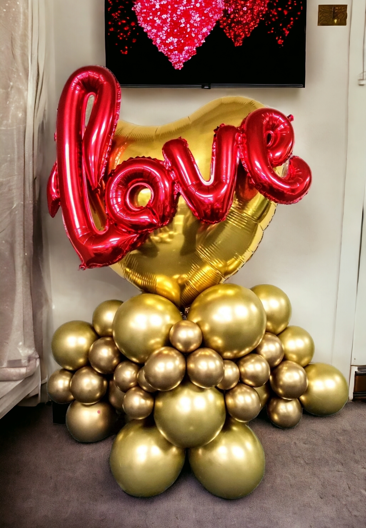 Red w/gold Love Stand Up 