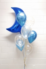 Blue Moon Chrome & Confetti Balloon Bouquet