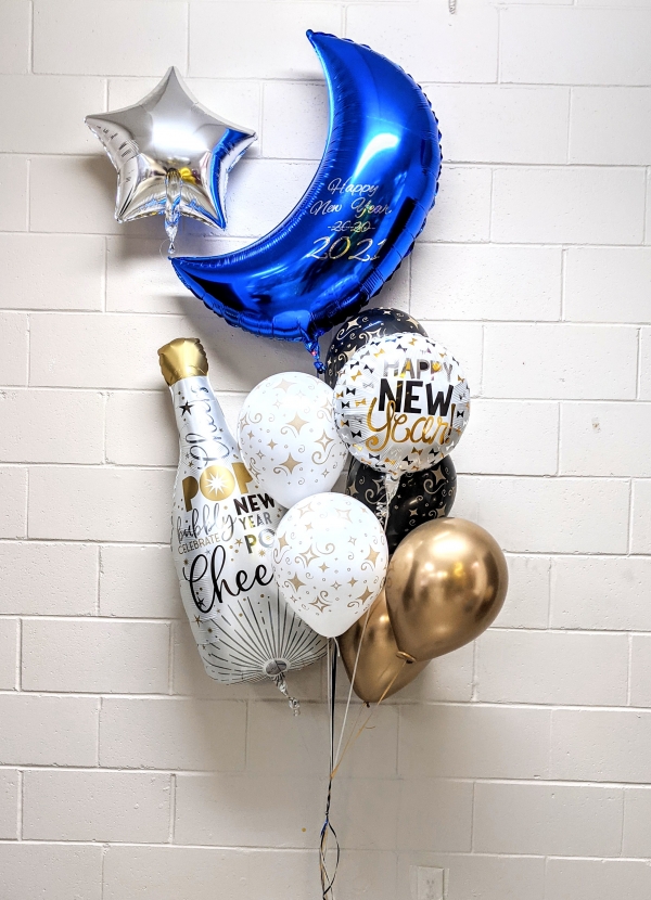 Blue Moon New Year Bouquet In Gold & Black