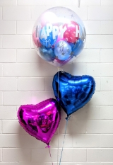 Blue & Pink Birthday Gumball & Hearts