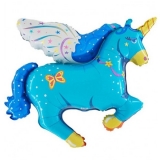 Blue Unicorn Mylar Single Balloon
