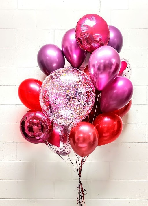 Bold Bubbly Brightness Burgundy Bouquet