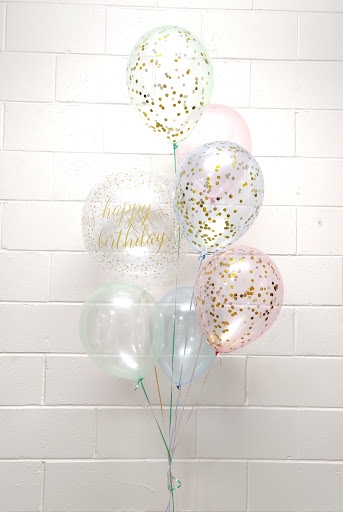Bright Birthday Confetti Crystal Clear Balloon Bouquet