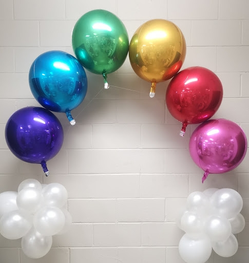 Bright Magical Orbz Rainbow Balloon Arch