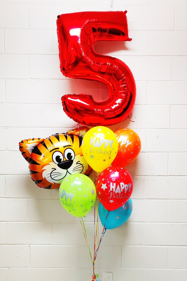 Burn Brightly Tiger Birthday Balloon Bouquet