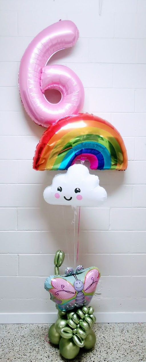 Butterfly Forest Centerpiece & Rainbow Birthday Bouquet