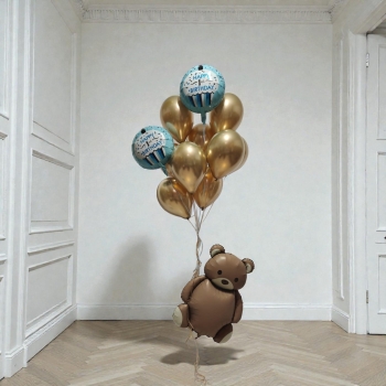 Can Bearly Wait To See You 1st Birthday Boy Balloon Bouquet