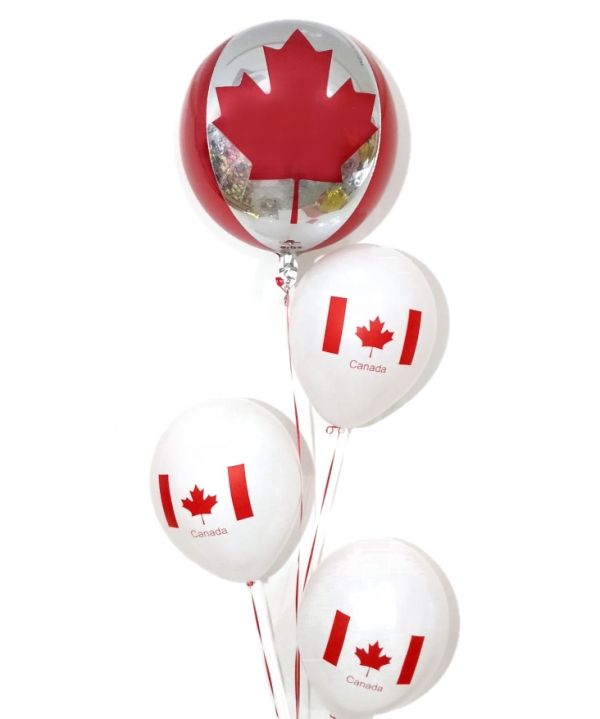 Canada Day Balloons bouquet with Orbz