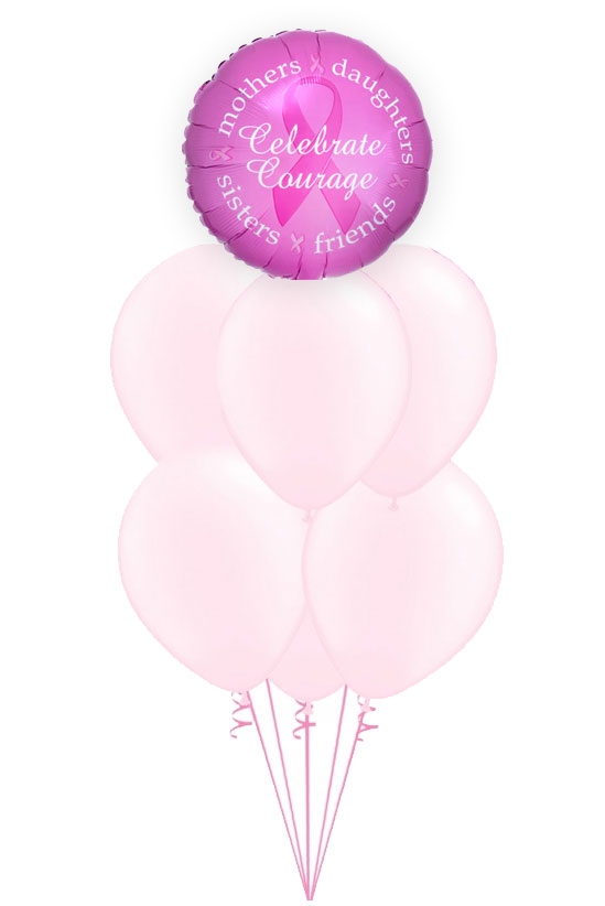 Cancer Awareness Pink Balloon Bouquet of 7