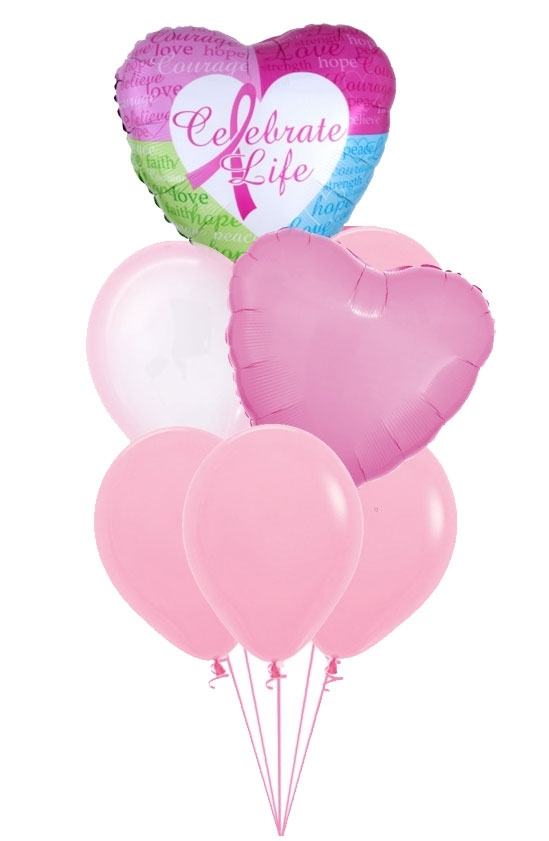 Cancer Awareness Pink Ribbon Bouquet of 7