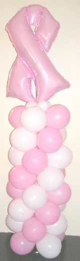 6FT Cancer Awareness Pink Ribbon Column INDOOR