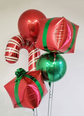 Candy Cane Gift Box Christmas Balloon Bouquet