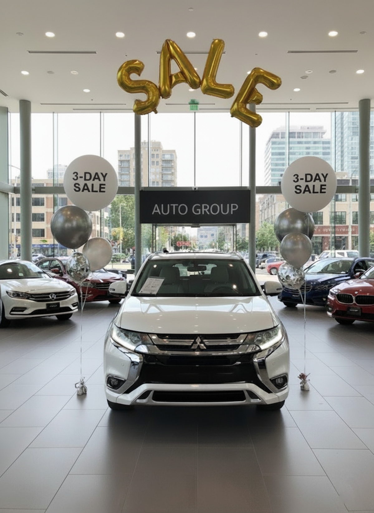 Car dealership pack with 2 Custom Logo Nova Bouquets and SALE letters