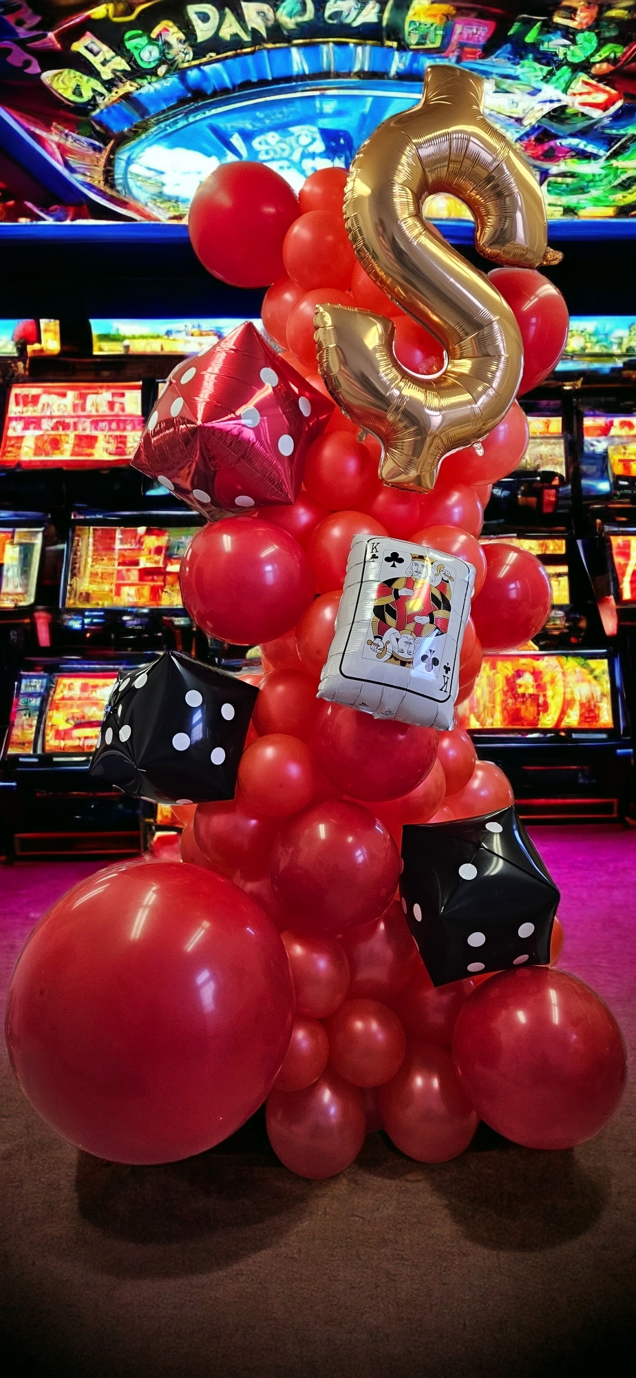 [8FT] Casino Night Crazy Dice Garland Column Tower