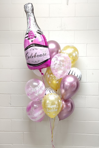 Celebrate Your Birthday Chrome and Animal Print Balloon Bouquet 