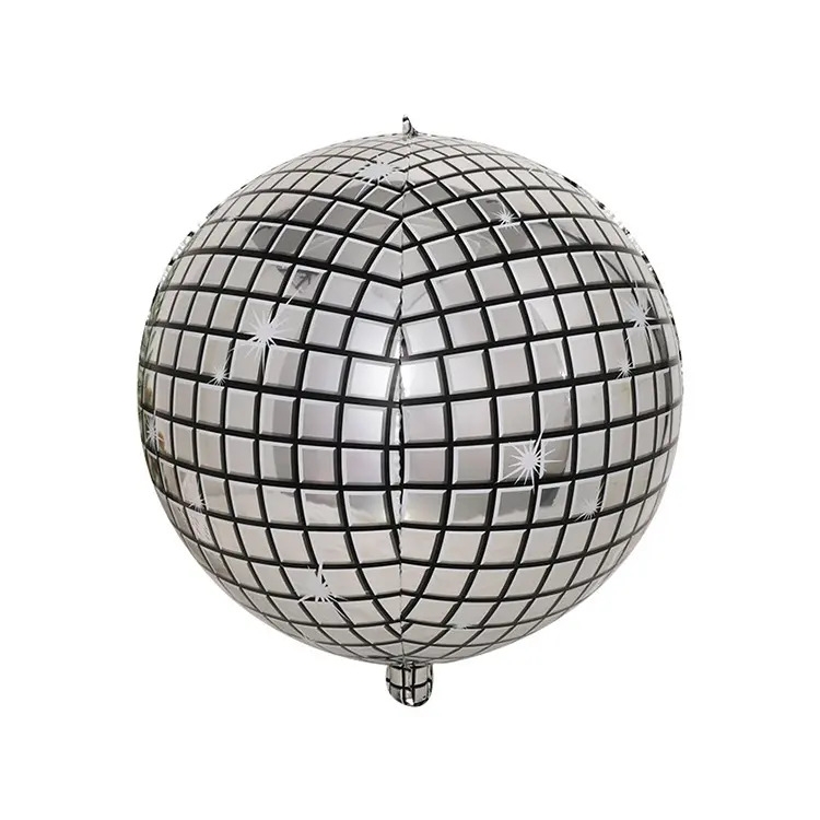 18" 3D Disco Ball Silver & Black