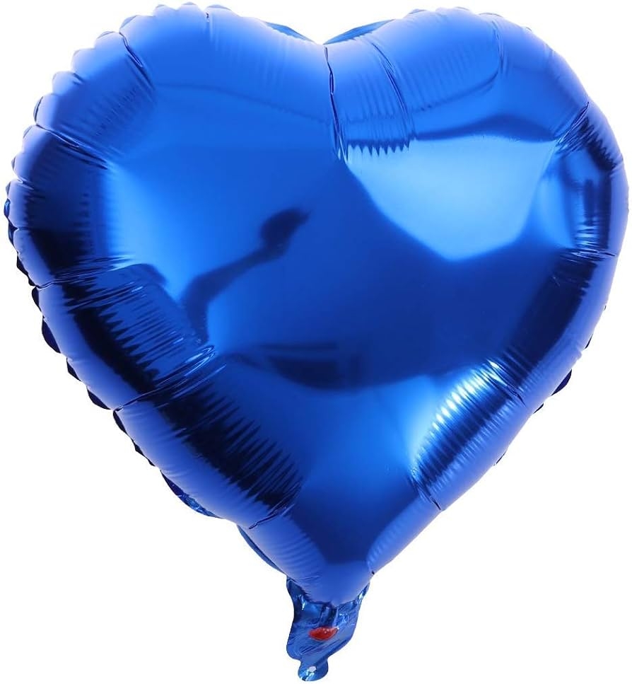 30" Dark Blue Heart Mylar Balloon
