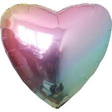 18" Ombre Heart Pink and Blue Balloon