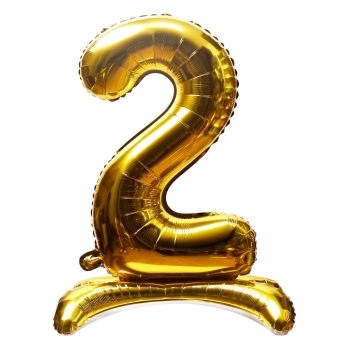 Gold Standup Number 2 Airfill Balloon