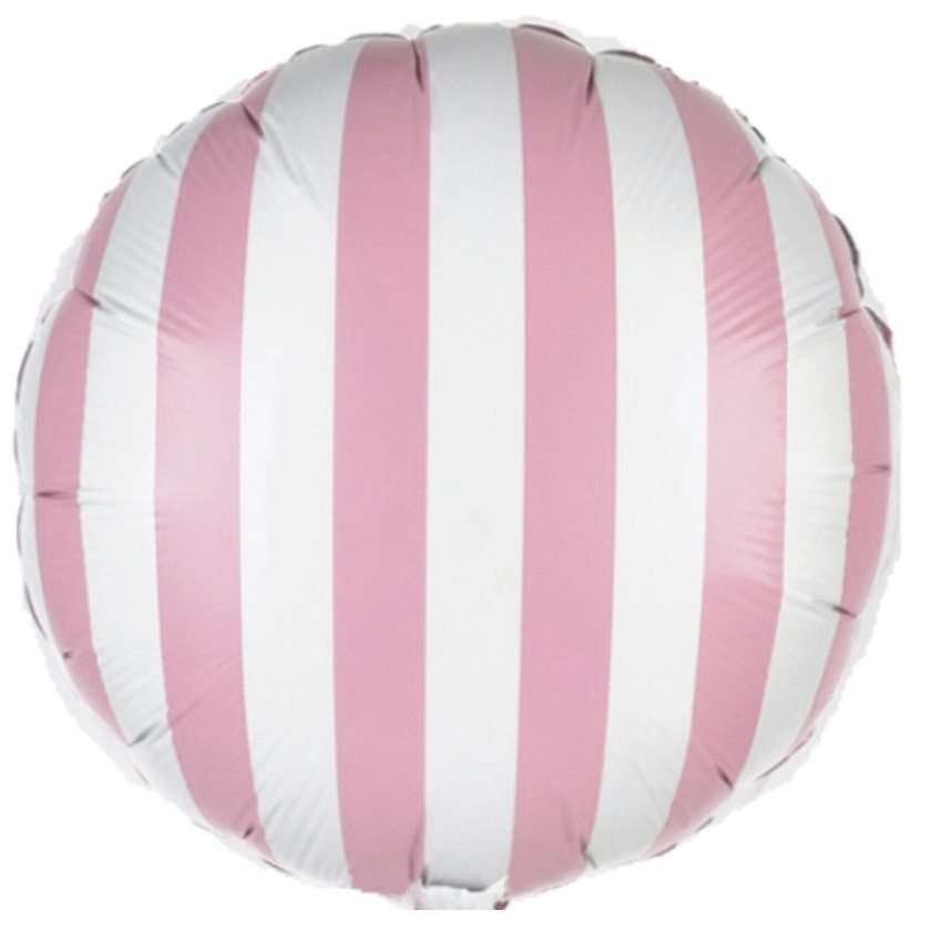18" Pink and White Striped Flag Balloon