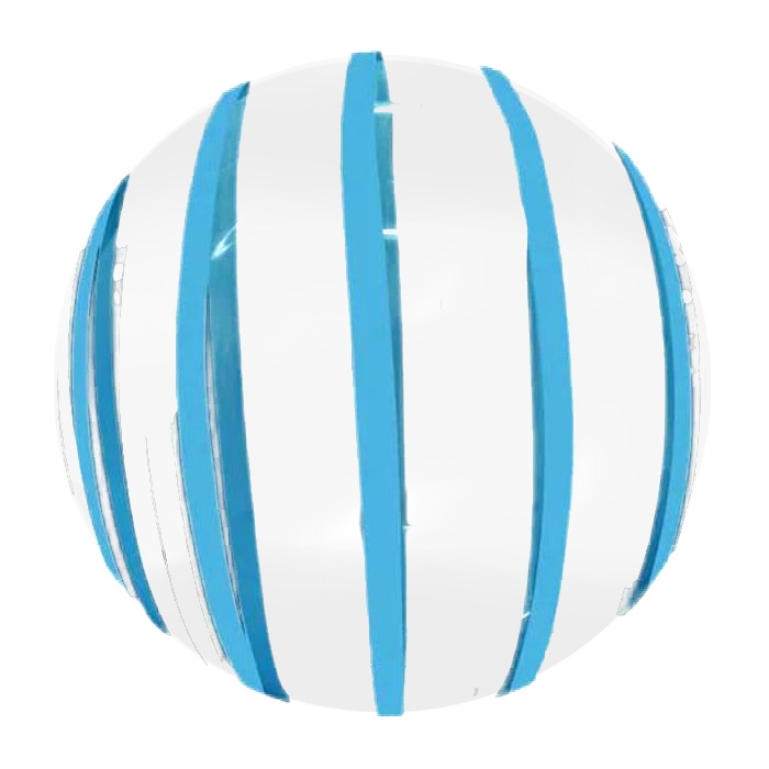 8" Blue and White Striped Mini Clear Bubble Air-Fill