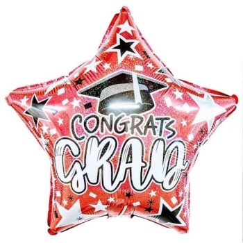 Congrats Grad Glitter Rose Gold Star Balloon