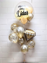 Champagne & Ivory & Gold Custom Print Diamond Bouquet
