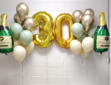 Champagne Pick an Age Birthday or Anniversary Balloon Set