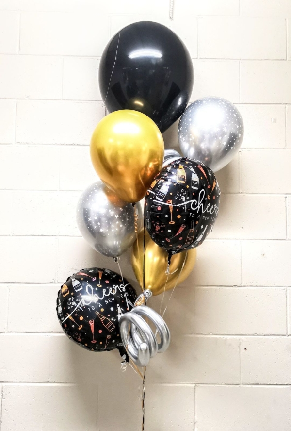 Cheers To The New Year Twister Starry Night Balloon Bouquet