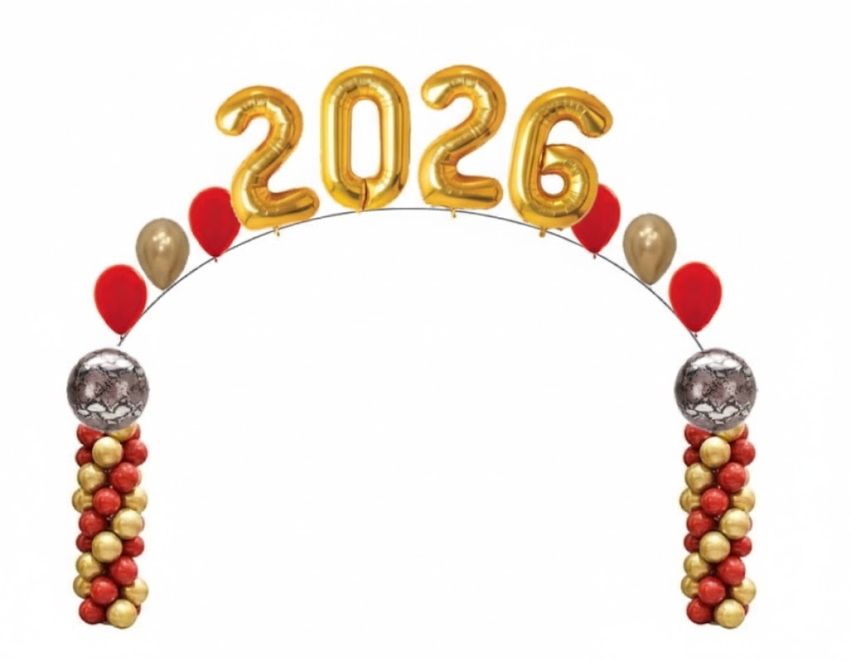 [8x8FT] Chinese New Year 2026 Snake Helium Arch and Columns