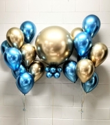 Chrome Blue & Gold Gorgeous Balloon Set