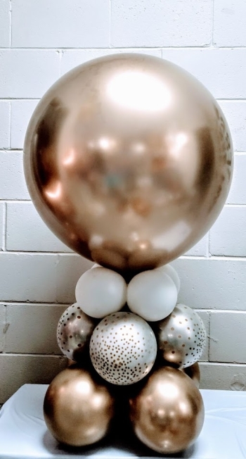 Chrome Gold Air Filled Gender Reveal Stand Up Structure