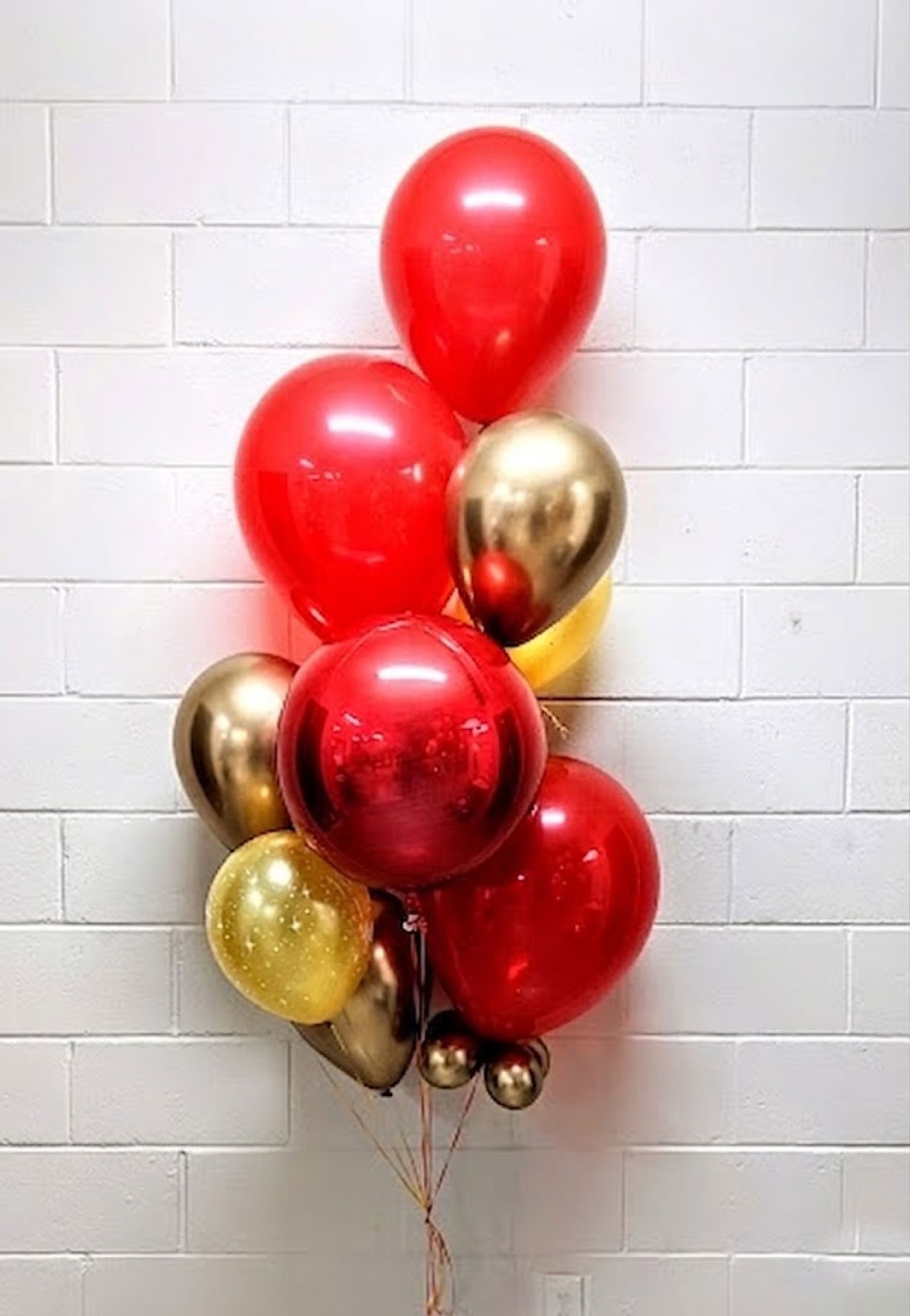 Chrome Gold and Red CNY New Year Balloon Bouquet