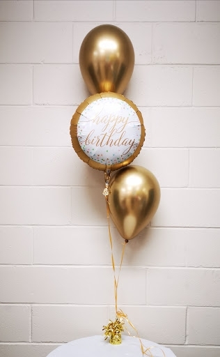 Chrome Gold Happy Birthday Centerpiece