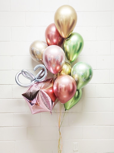 Chrome Holiday Christmas Balloon Bouquet