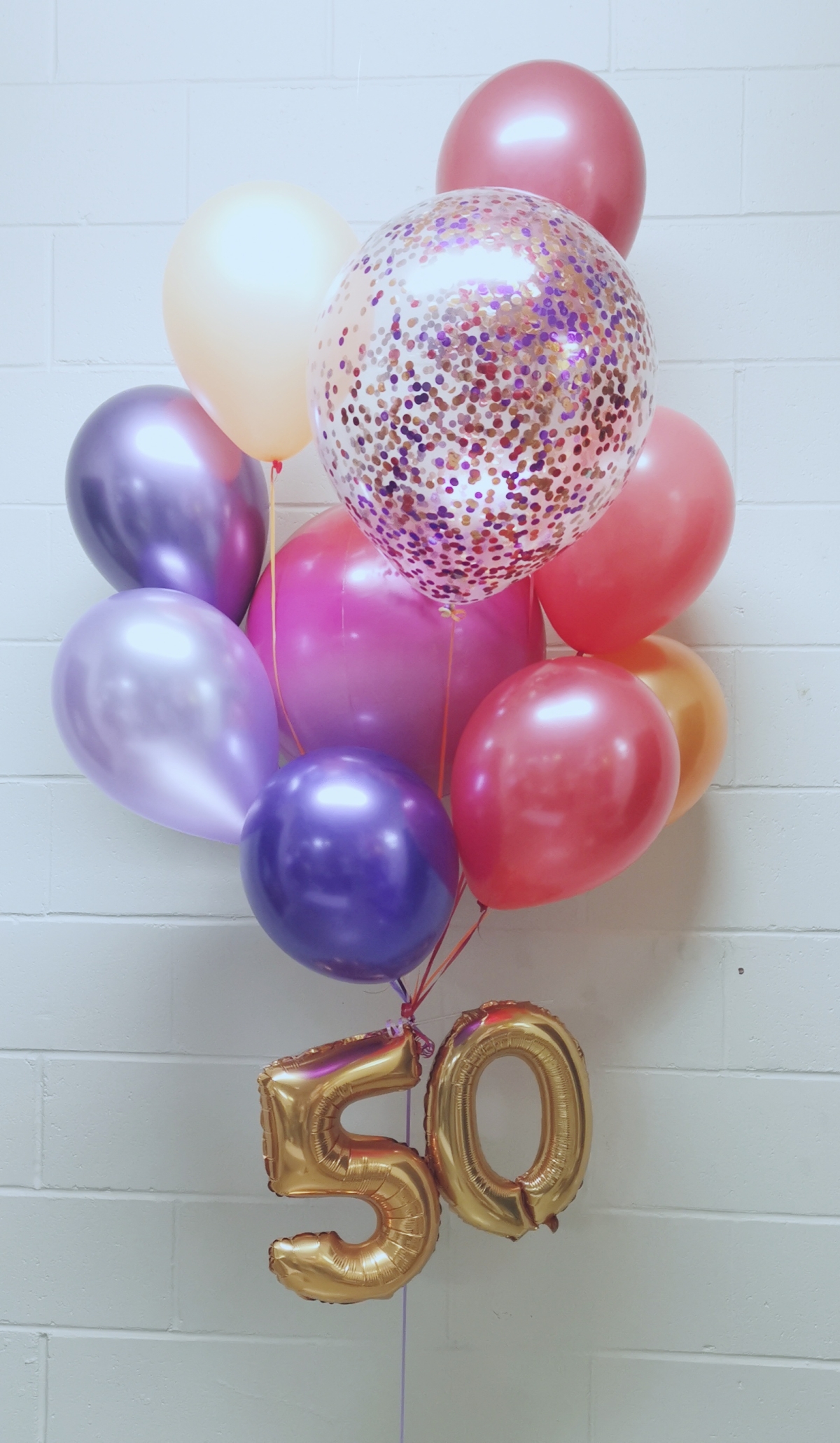 Chrome Jewel Love Anniversary Or Birthday Bouquet Set In Purple, Red & Orange