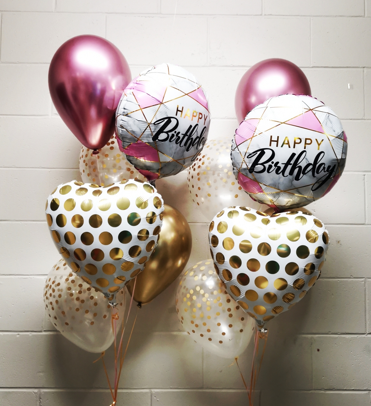 Chrome Rose Gold Confetti Birthday Bouquet Junior Set