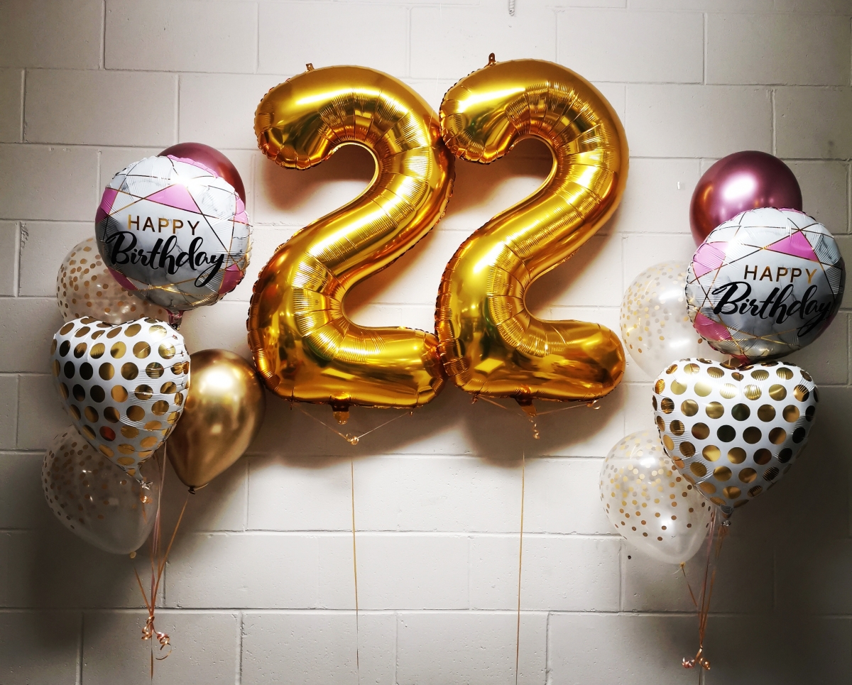 Chrome Rose Gold Confetti Birthday Bouquet Junior Set Adult Pick An Age