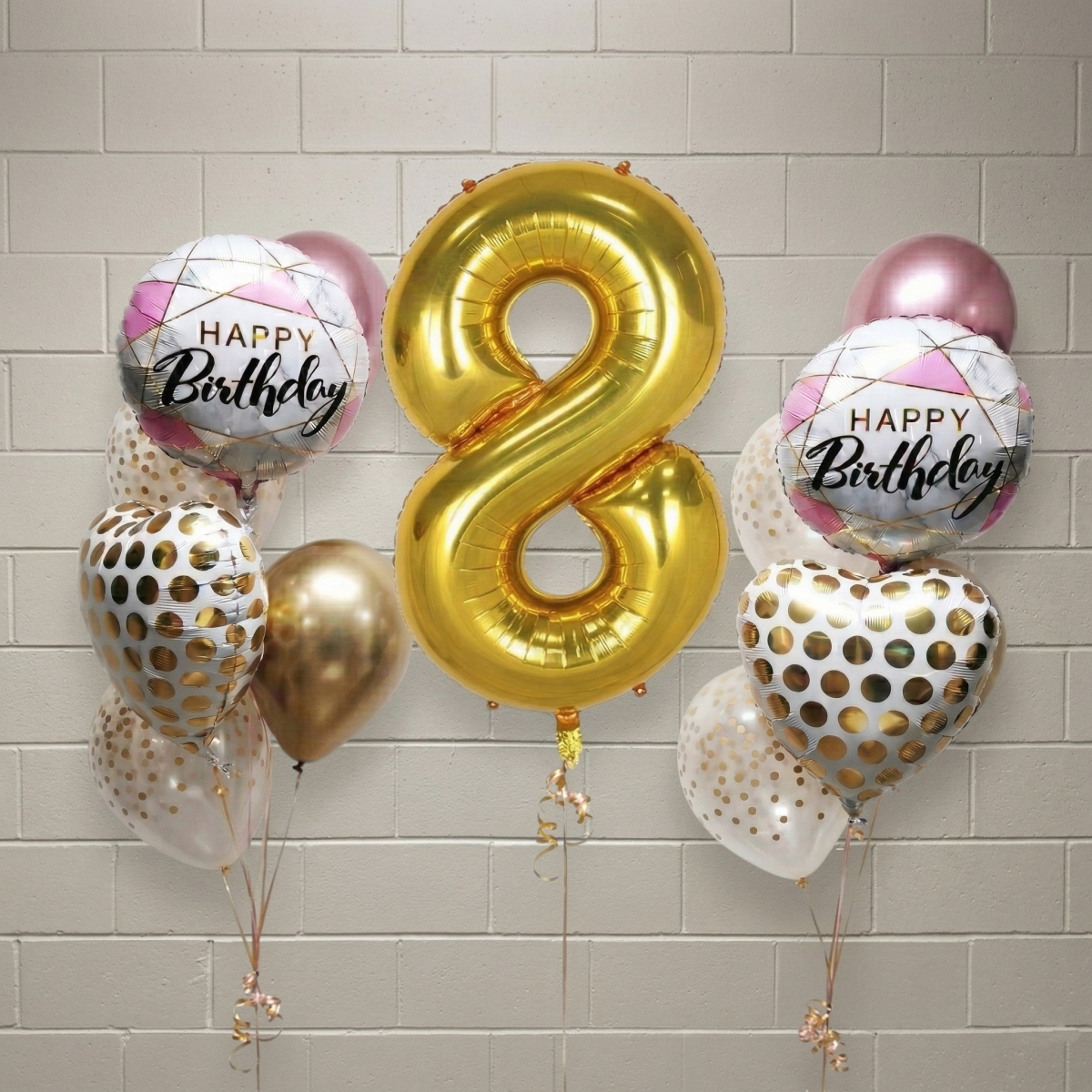 Chrome Rose Gold Confetti Birthday Bouquet Junior Set Kids Pick An Age