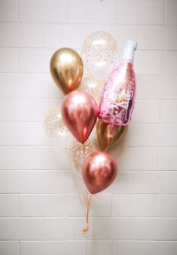 Chrome Rose Gold Junior Champagne Balloon Bouquet 