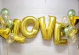 Chrome Sage and Confetti Love Letters Backdrop Balloons