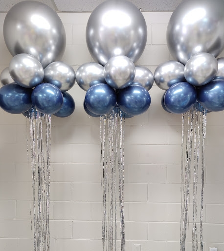 Chrome Shazam Kap-ow Balloon Tassel Cluster