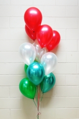Chrome Tree of 11 Christmas Balloon Bouquet