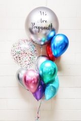 Chrome We Are Pregnant Announcement Balloon Bouquet