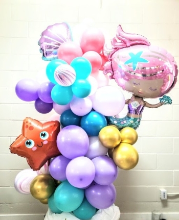 6FT Chunky Garland Column with 3 Foils Mermaid Edition INDOOR
