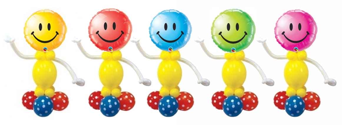 Smiley Clown Friends Air Filled Stand Up Set