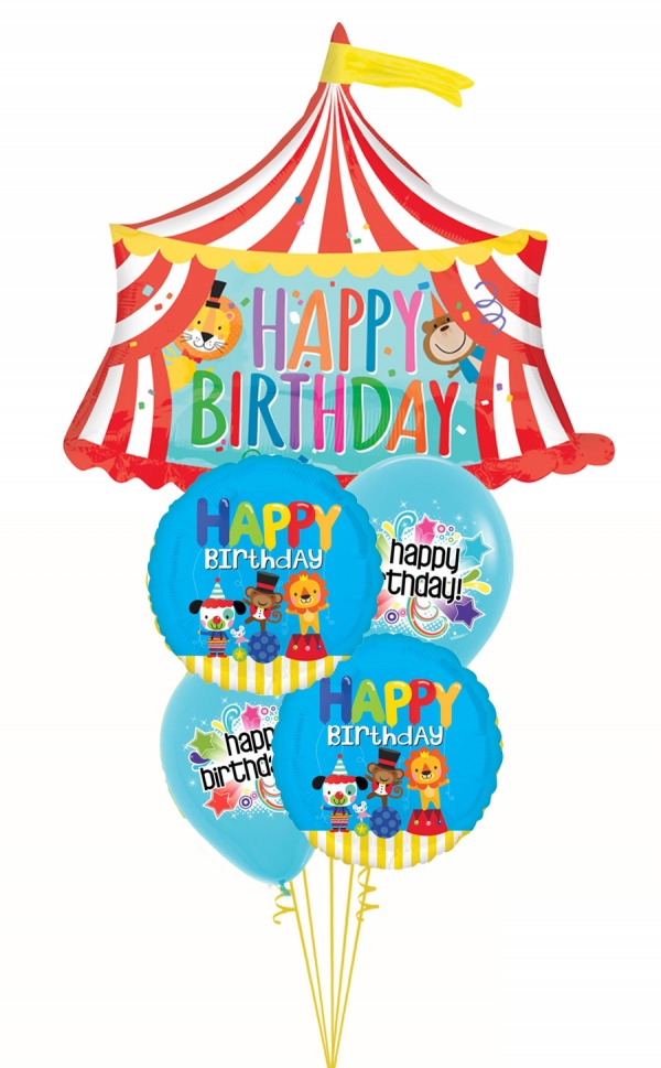 Circus Fun Happy Birthday Balloon Bouquet